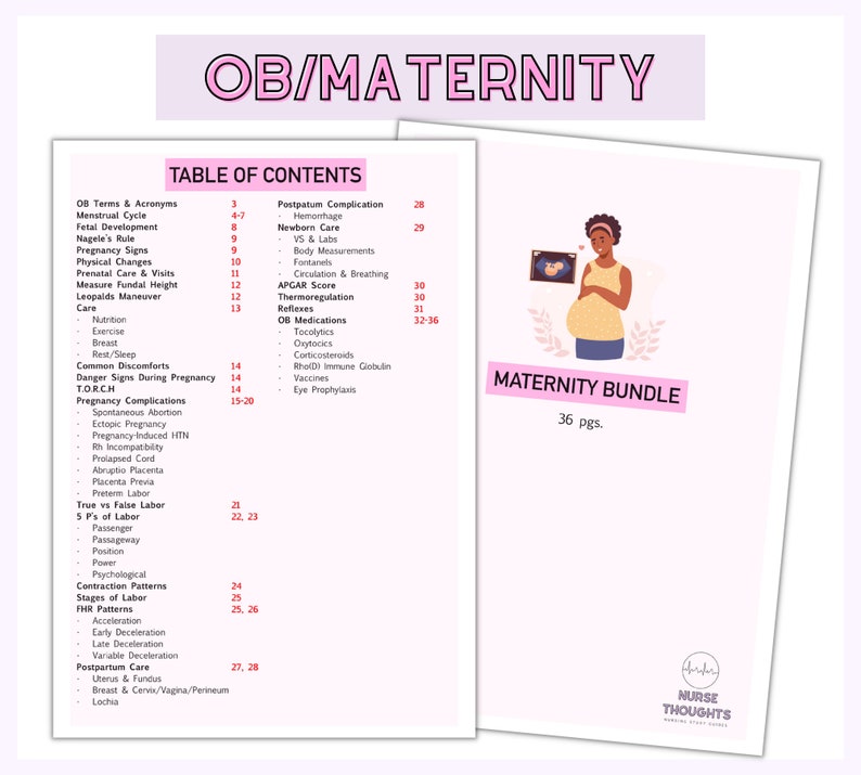 Maternity Notes.pdf Maternity & Pediatric Bundle Notes, Ob/maternity Notes, Pediatric Notes ...