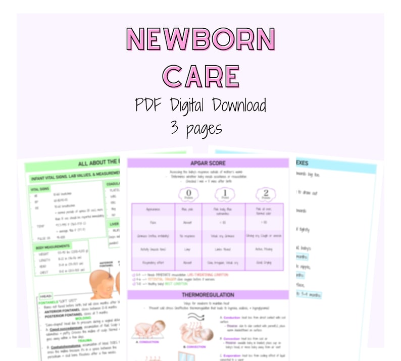 Newborn Care, Ob/maternity Nursing Notes, APGAR Score, Infant Vital ...