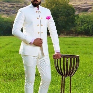 Rajputi coat pant white clearance