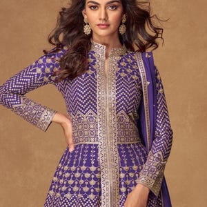 Pakistani Suit Designer Salwar Kameez Style Anarkali Gown Bridal Wedding Dress Premium Georgette Top for Women Traditional Ethnic Heavy Work