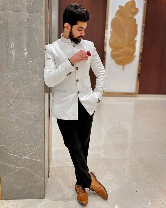 Jodhpuri Coat Pant Traditional White 