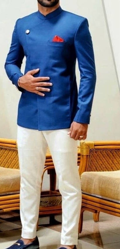 Jodhpuri Coat Pant Royal Blue Indian 