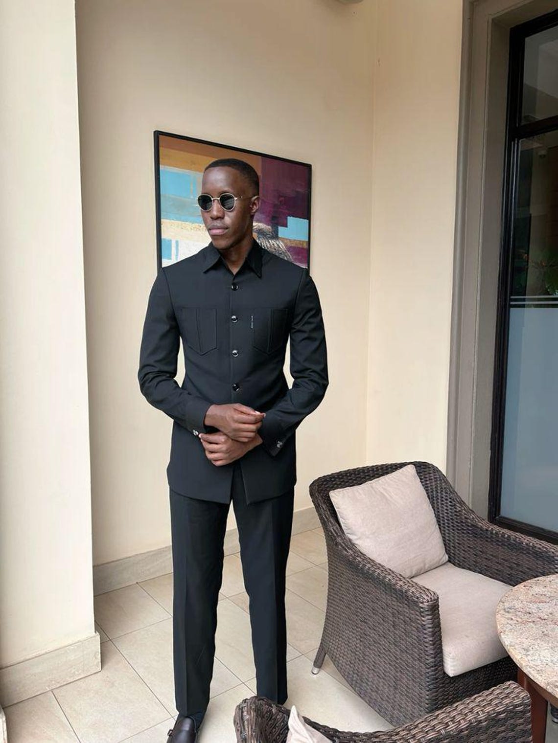 Safari Men's Wine Nailshead Military Pocket Cheap Priced Business Suits Clearance Sale main image 0