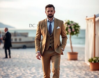 Coat pant for men 3pc ensemble, elegant attire for weddings & parties, ideal gift for anniversaries or special occasions