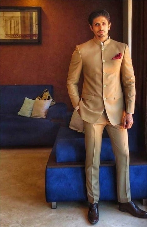 Jodhpuri Brown Coat Pant Indian Suit 