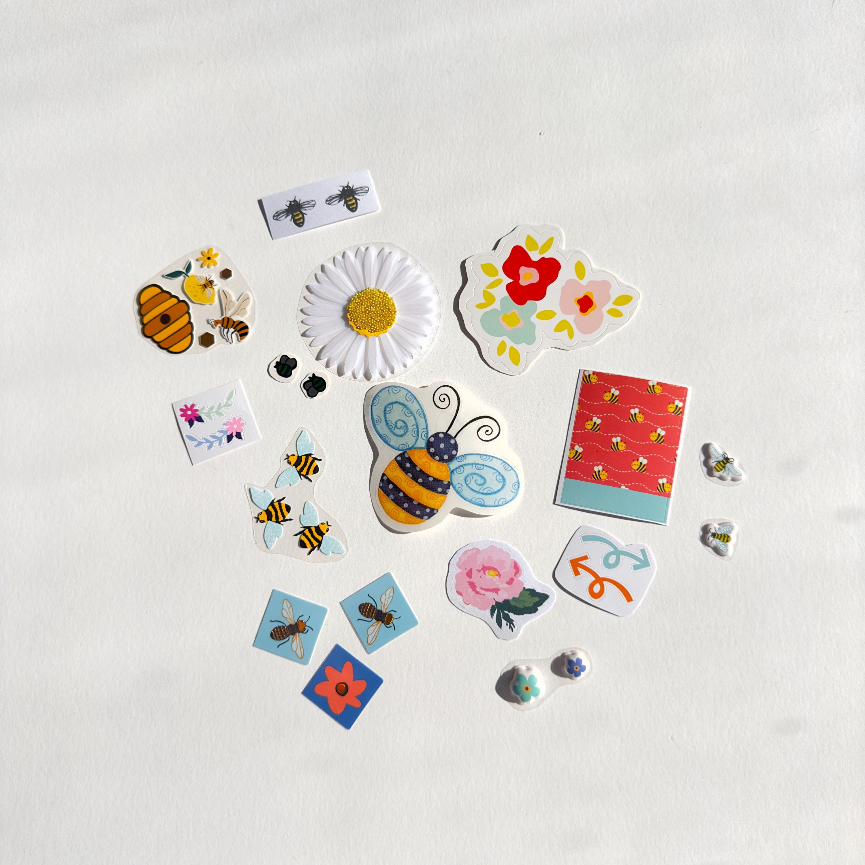 Bees Sticker Pack, Small Sticker Set, Curated Honeybees Sticker Flakes ...