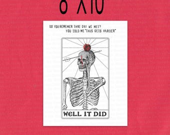 No es una declaración de moda, es un deseo de muerte. MCR My Chem - Póster artístico de 8" x 10" - Tres hurras por la dulce venganza - Esqueleto