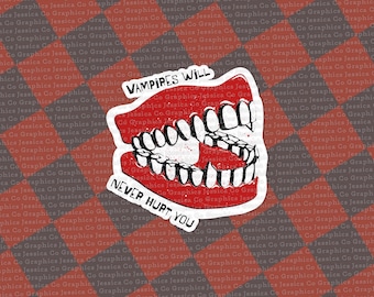 Adesivo Vampiros Nunca Farão Mal a Você My Chemical Romance MCR Emo Merch