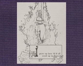 Póster impreso de 8"x10" de Garden Song, Phoebe, cuento de hadas, juicios de brujas medievales.