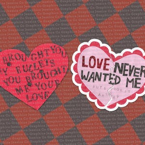 It&#39;s Not a Phase Emo Sticker Pack Fall Out Boy My Chemical Romance MCR FOB Emo Lovecore Valentines Love Heart