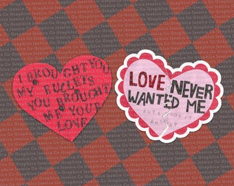 No es una fase Paquete de pegatinas emo Fall Out Boy My Chemical Romance MCR FOB Emo Lovecore Valentines Love Heart