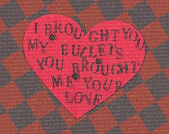 Pegatina inspirada en My Chemical Romance "Te traje mis balas, tú me trajiste tu amor" MCR Emo Álbum My Chem Bullets