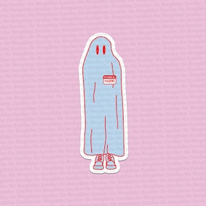 Ghosty Phoebe Inspired Sticker Ghost Name Tag Aesthetic Punisher Stanger in the Alps Pharb