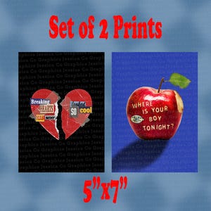 Fall Out Boy Set mit zwei 5 "x 7" Prints Grand Theft Autumn,Tell dass Mick nehmen Sie dies zu Ihrem Grab Wandkunst