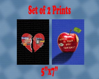 Conjunto de duas impressões 5"x7" do Fall Out Boy: Grand Theft Autumn, Tell That Mick Poster e Take This To Your Grave (Arte de parede).