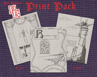 Conjunto de três pôsteres Phoebe Storybook 8"x10" Conto de Fadas Medieval