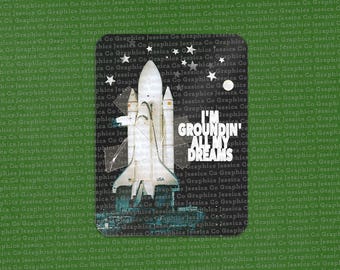 Nostalgia en el campamento espacial "Estoy aterrizando todos mis sueños" Pegatina inspirada en Fall Out Boy Pop Punk Elder Emo FOB Llévate esto a tu tumba