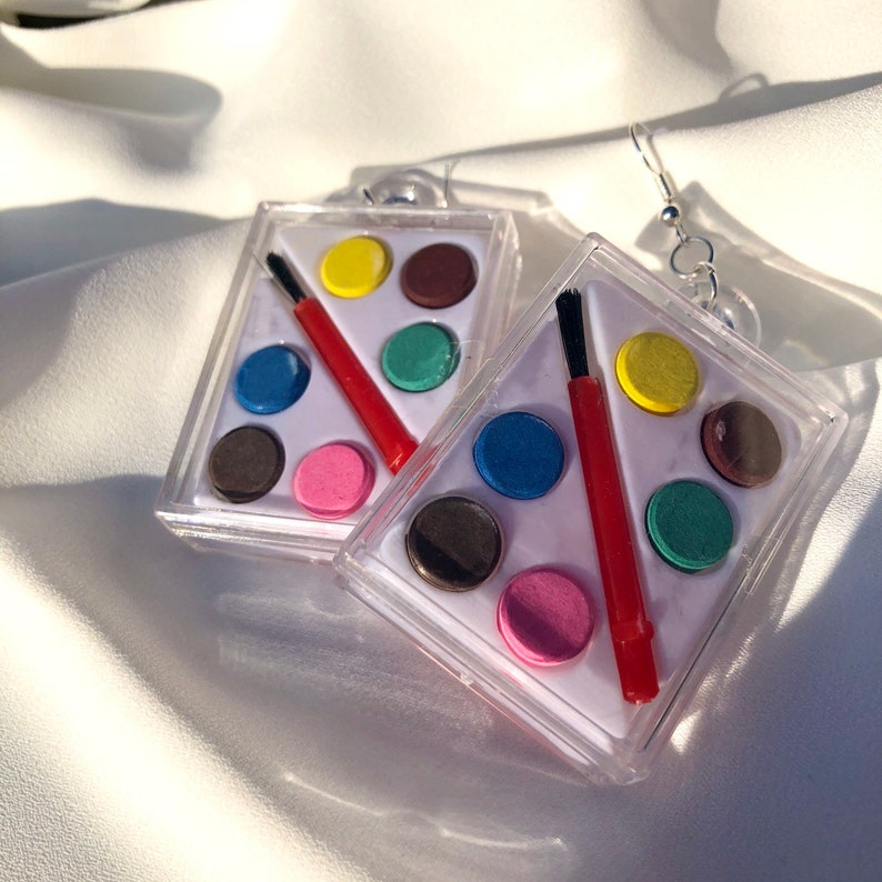 Watercolor Paint Palette Earrings Etsy