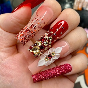 Red on sale valentines nails