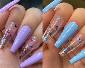 Featured image of post The Best 19 Uñas Acrilicas Azules Cielo Con Mariposas