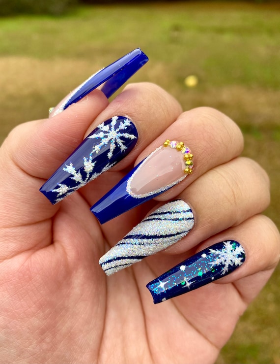 You Do Blue Navy & Gold Linework Matte Pro Nail Art | OPI