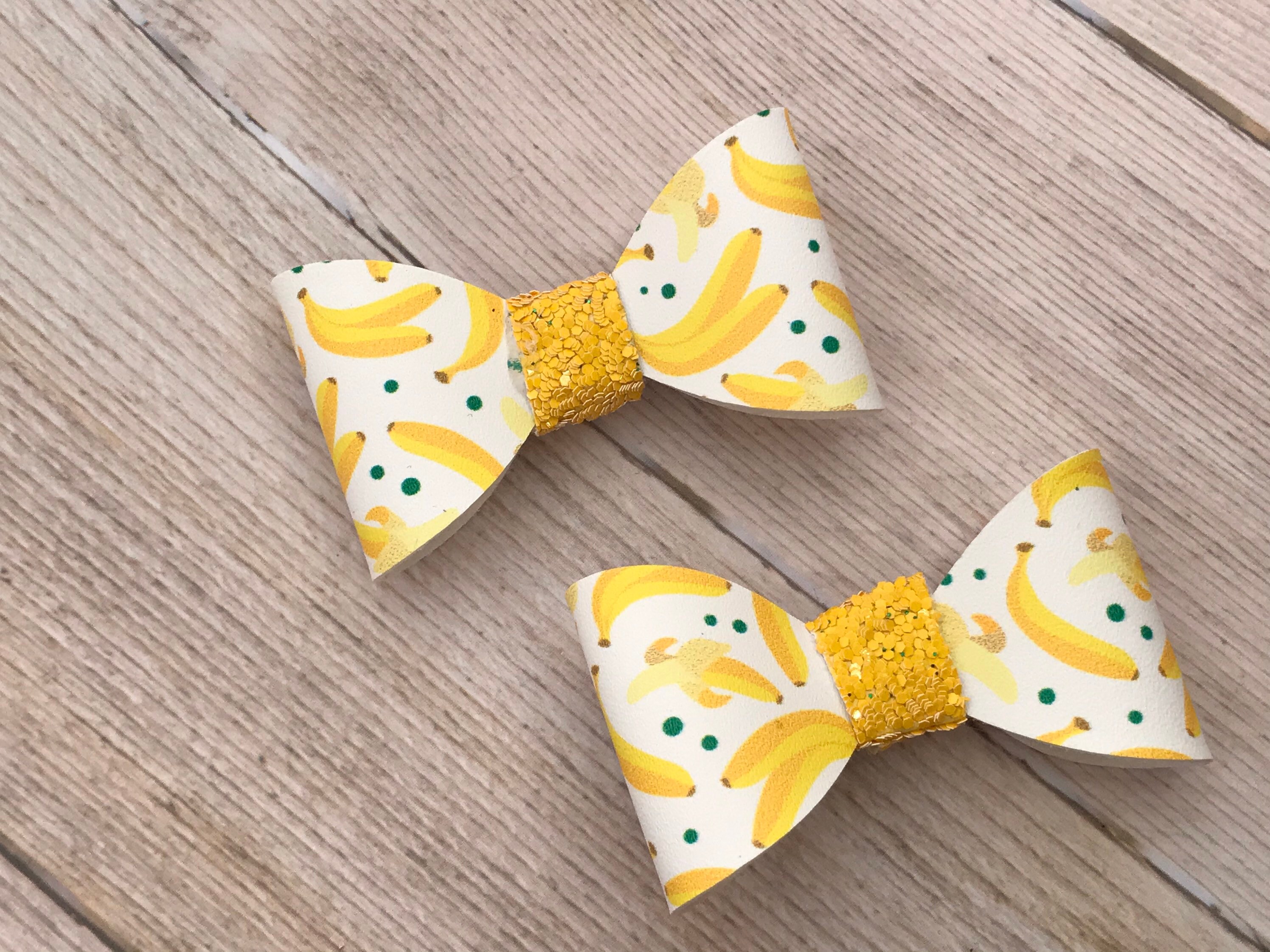 Banana Hair Bows Etsy