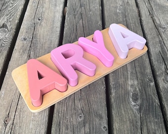 Painted Name Puzzle / Name Puzzle / Custom Personalized Puzzle / Wooden Toy / Wooden Puzzle / Montessori / Easter Toddler Gift / New Baby