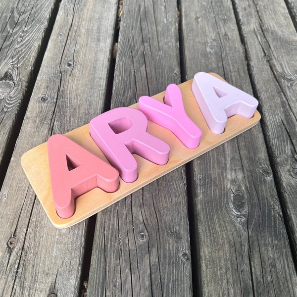 Painted Name Puzzle / Name Puzzle / Custom Personalized Puzzle / Wooden Toy / Wooden Puzzle / Montessori / Easter Toddler Gift / New Baby