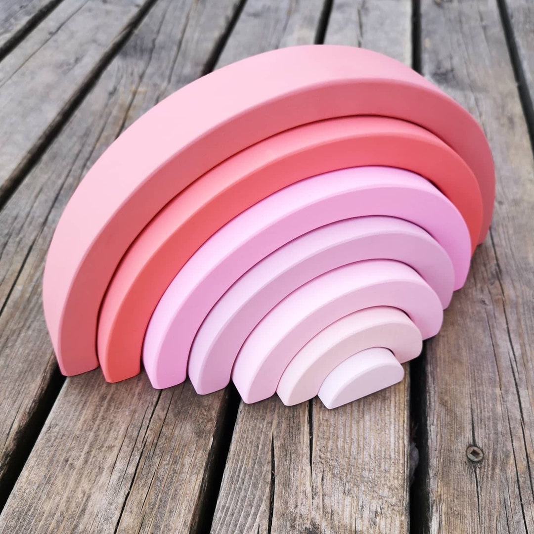 Pink Monochrome Rainbow Stacker / Stacking Rainbow / Wooden Rainbow ...