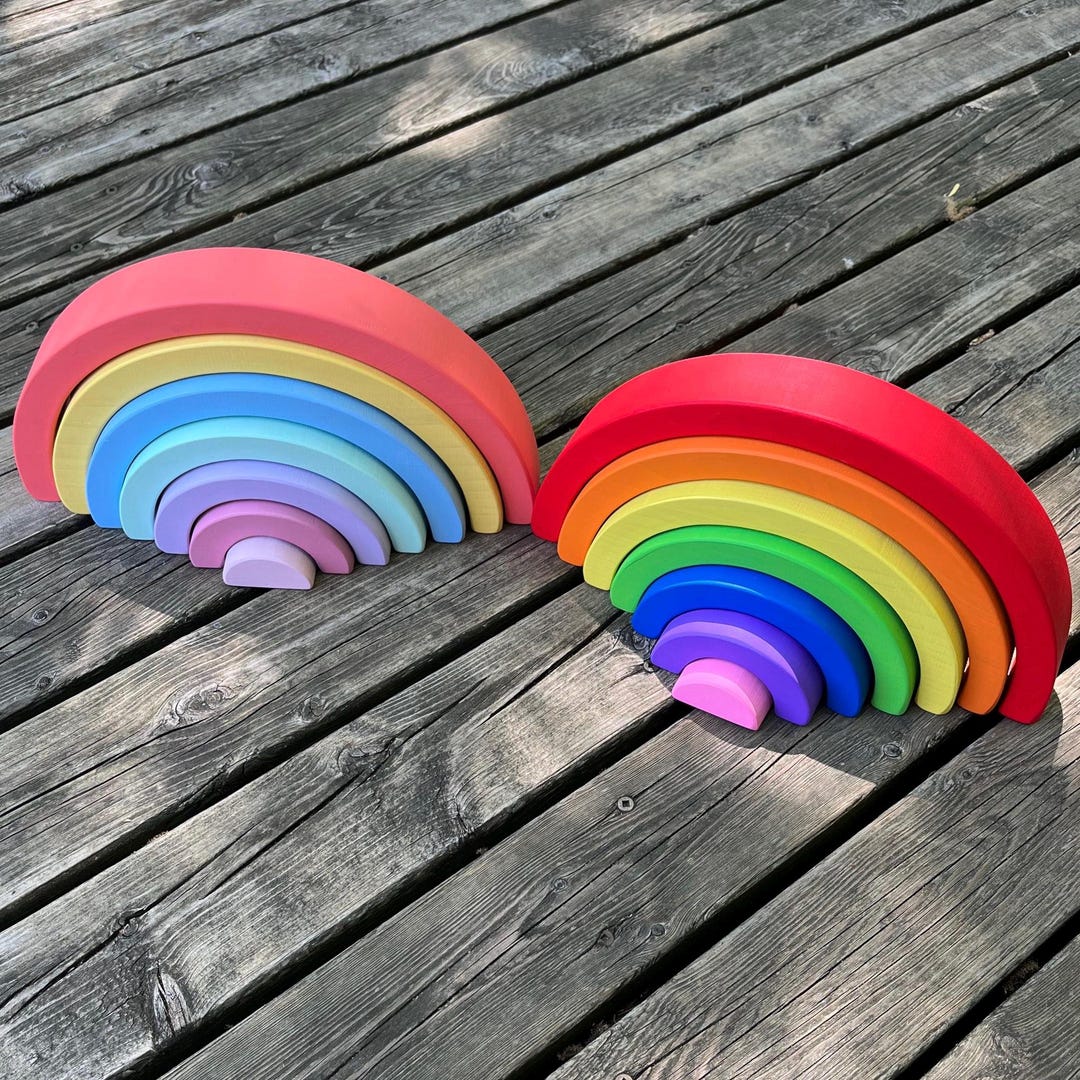 Rainbow Stacker / Stacking Rainbow / Pastel Rainbow / Wooden Rainbow ...