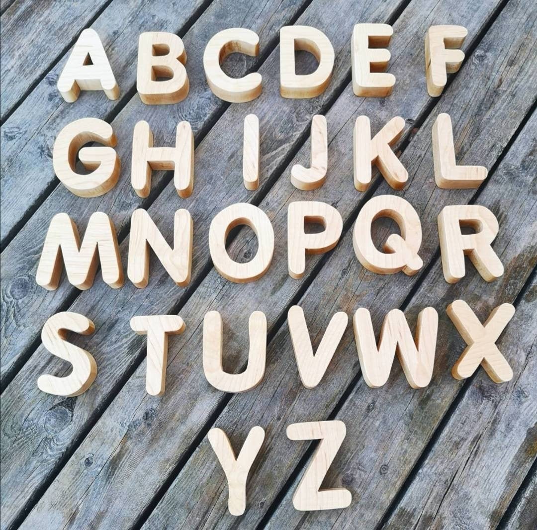 Wooden Alphabet Set Loose Wood Letters Alphabet Montessori