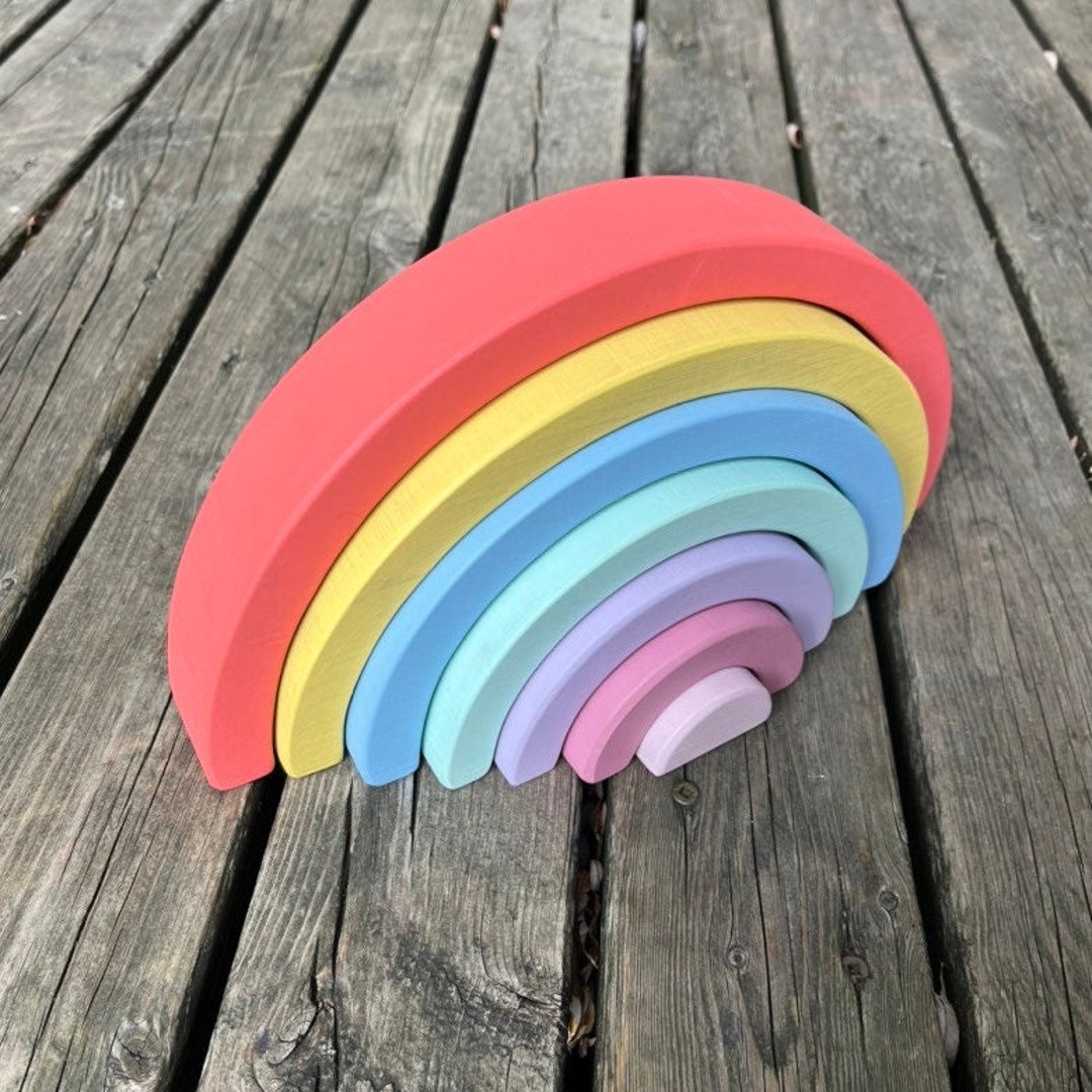 Pastel Rainbow / Rainbow Stacker / Stacking Rainbow / Wooden Rainbow ...