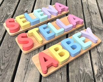 Painted Name Puzzle / Name Puzzle / Custom Personalized Puzzle / Wooden Toy / Wooden Puzzle / Montessori / Christmas Gift toddler / New Baby