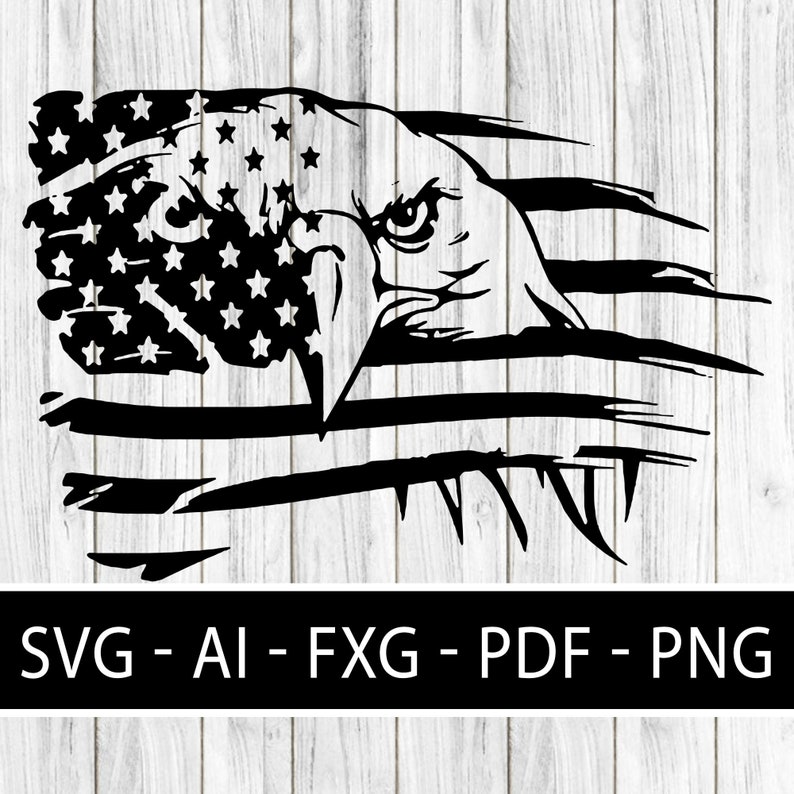 Download Distressed American flag with an eagle SVG. Eagle svg | Etsy