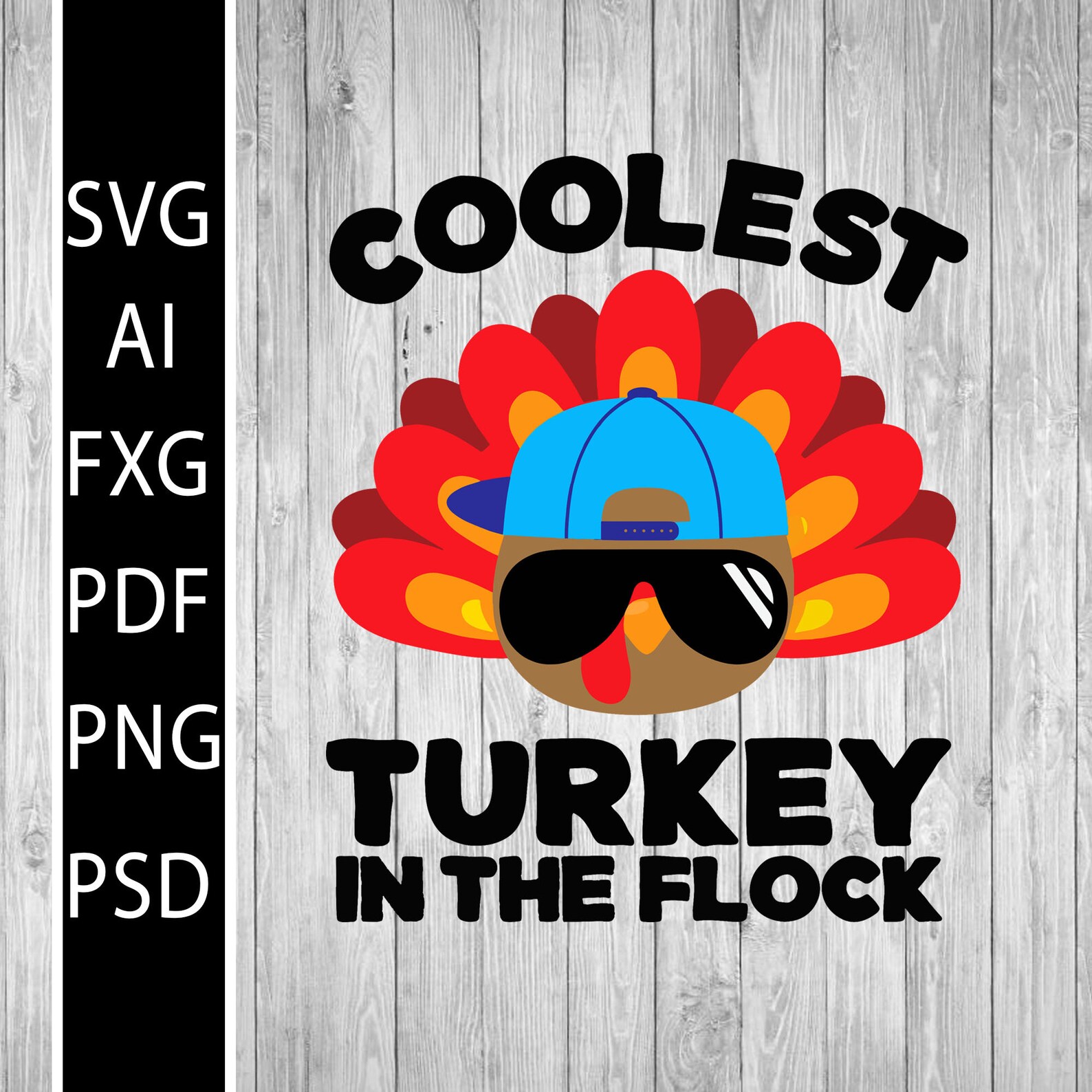 Boys Thanksgiving Svg For Kids Toddlers Coolest Turkey Svg Cut | Etsy