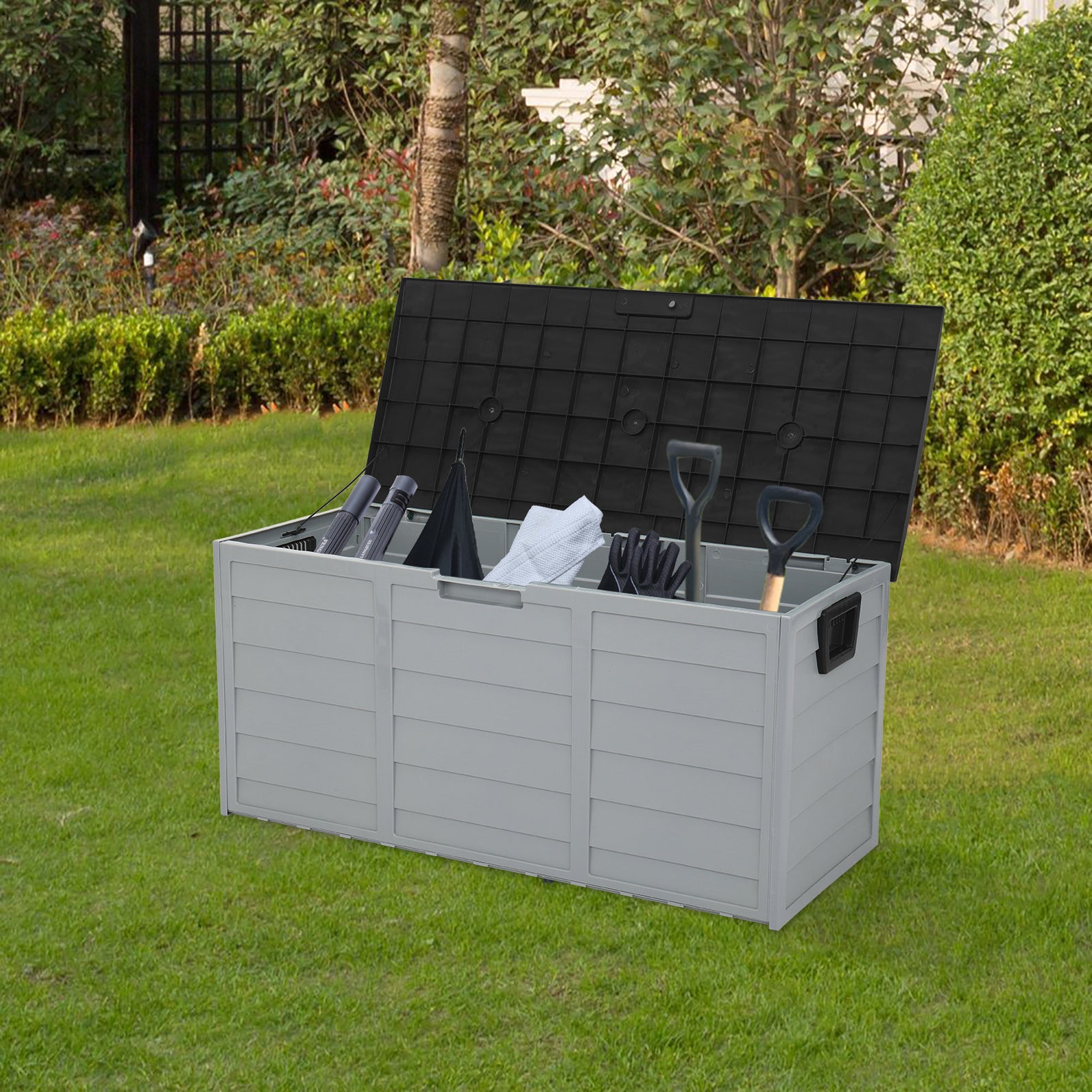 260L Outdoor Plastic Storage Chest Trunk Garden Storage Tool Etsy