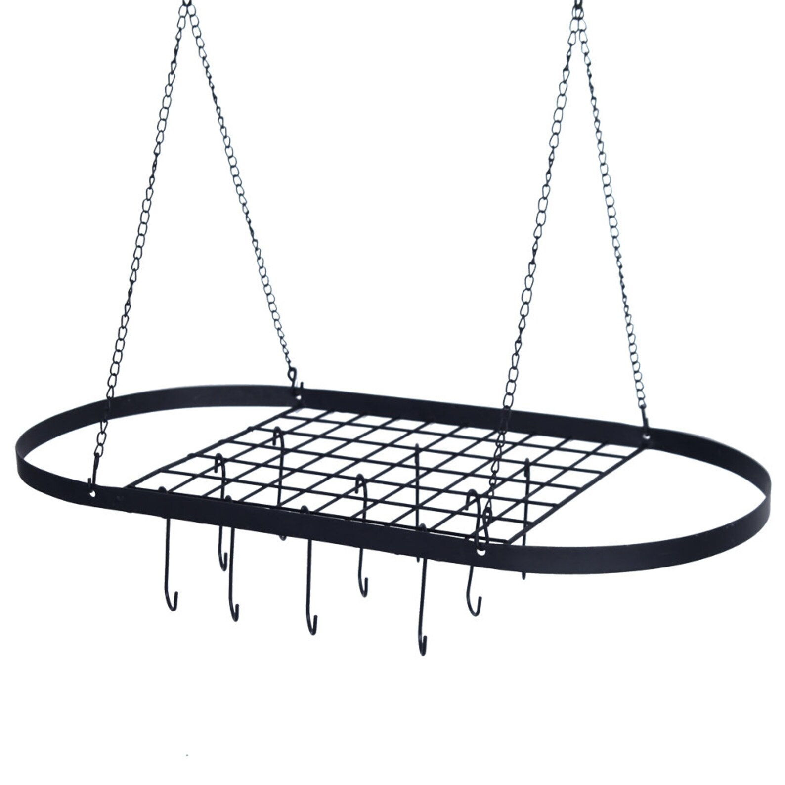 Black Ceiling Mounted Hanging Pan Rack Pot Utensil Rack Shelf Etsy