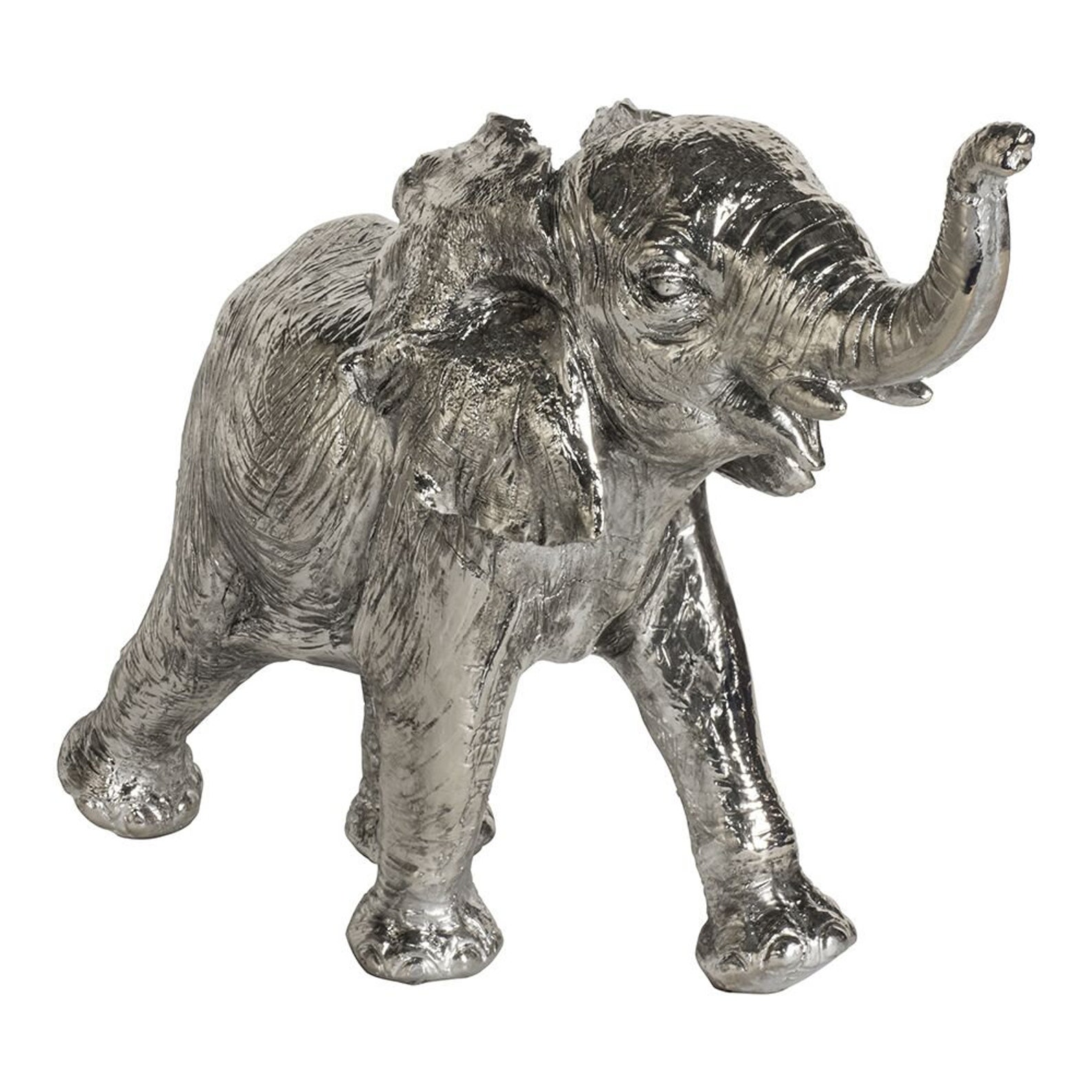 Large Silver Elephant Ornament Figurine Decor Etsy