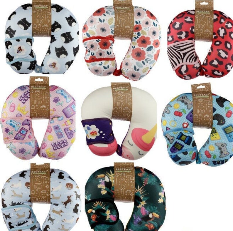 Travel Pillow & Eye Mask Set Holiday Camping Sleep Etsy