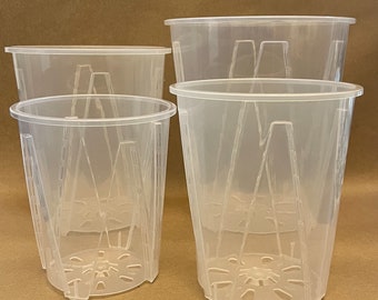 6” 7” 8" 9" Clear Pots - FREE SHIPPING - STURDY