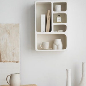 Decorative White Wall Shelf Boho Nordic Modern 2 Choices image 4