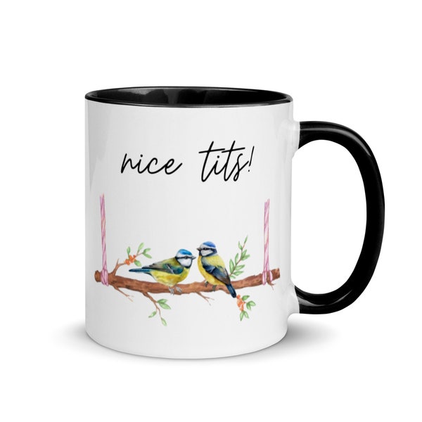 Nice Tits Mug | Bird Watchers Mug | Tit Birds | Birding | Nice Tits Coffee Mug  | Fowl Language | Bird Lovers Gift | Funny Bird Present