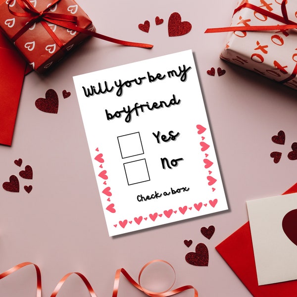 Will you be my Boyfriend | Digital Download Card | Greeting Card | Friend |