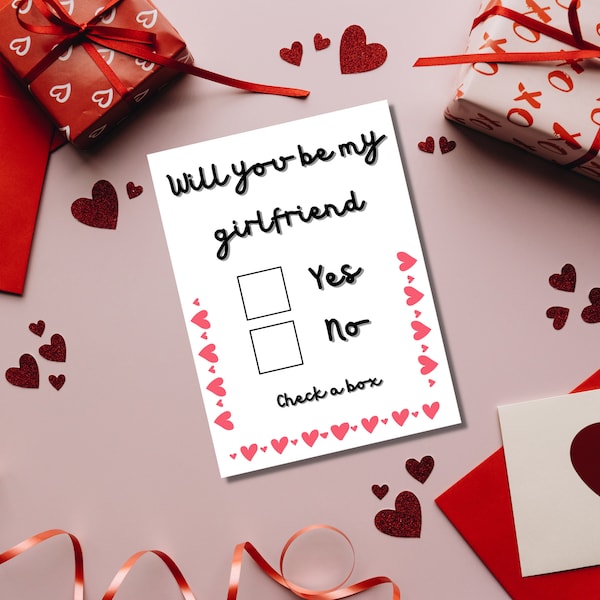 Will you be my Girlfriend| Digital Download Card | Greeting Card | Anniversary Card | Romantic Card