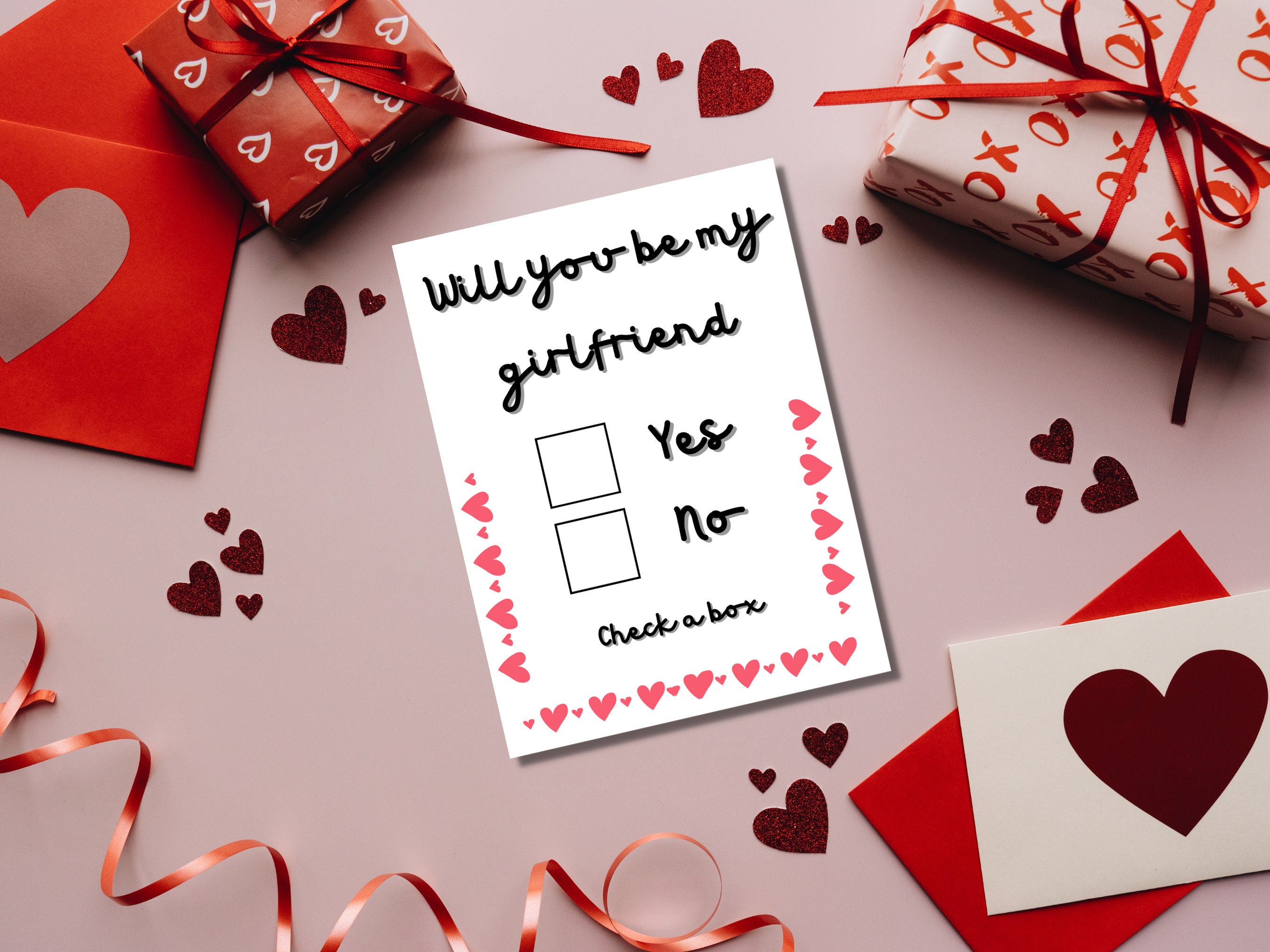 Will You Be My Girlfriend Digital Download Card Greeting Card Anniversary  Card Romantic Card 