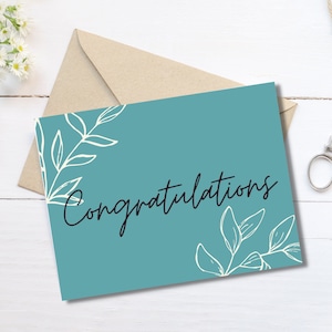 Gefeliciteerd kaart | Afstuderen | Afdrukbare wenskaart | Bruiloft | Senior |Promotiekaart| Pensioenkaart