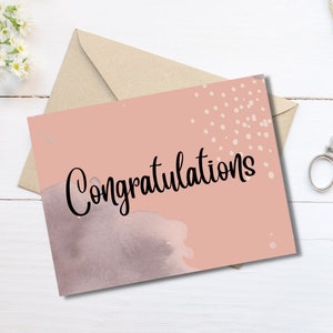 Gefeliciteerd kaart | Afstuderen | Afdrukbare wenskaart | Bruiloft | Senior |Promotiekaart| Pensioenkaart| Nieuwe baan