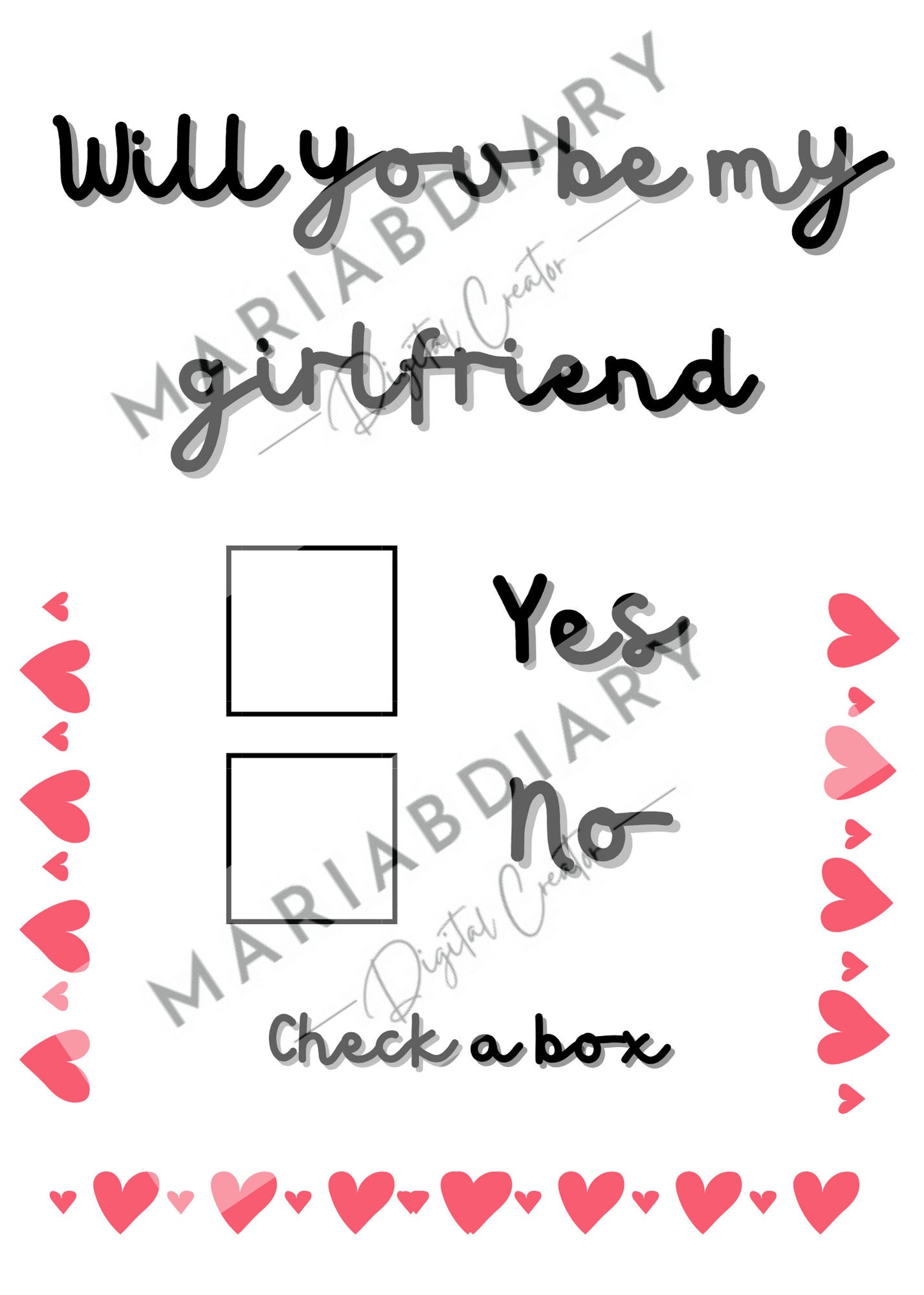 will you be my girlfriend. 1'th August Girl friend day | Art Board Print