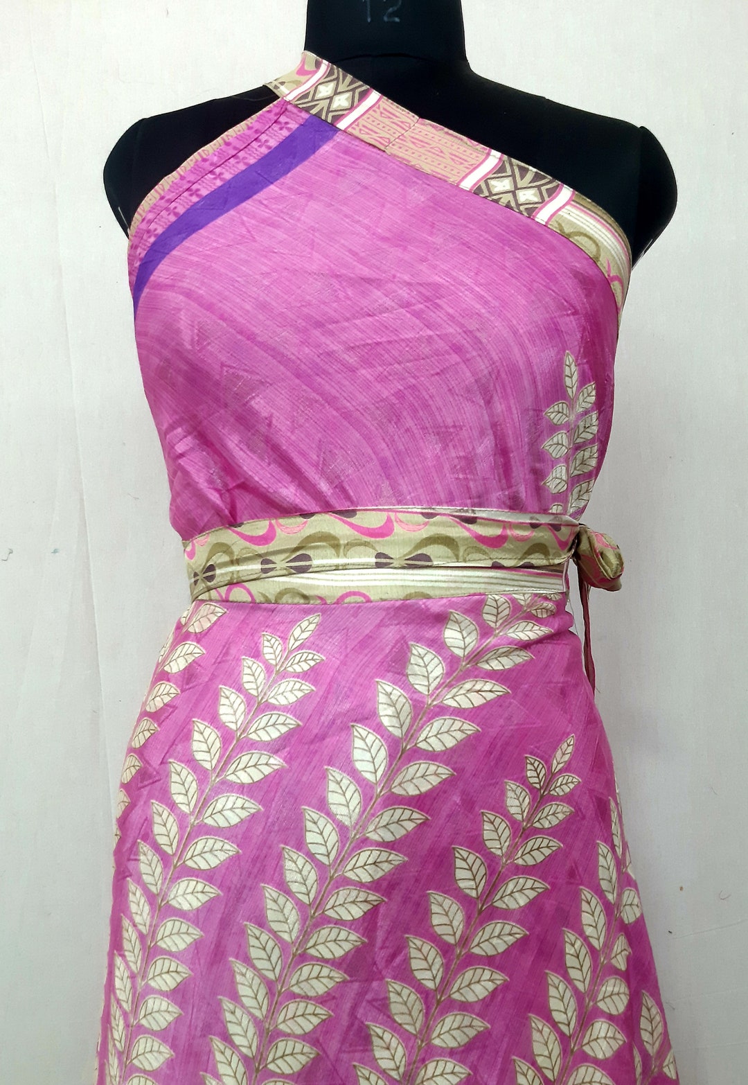 Plus Size Reversible Patchwork Sari Wrap Skirt #157