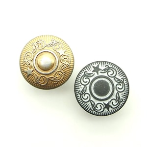 Vintage star jean button (10pcs) - 17mm; Stone wash gold/Alloy